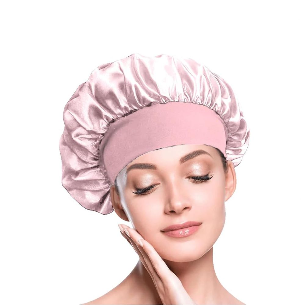 WellPro™ Satin Bonnet for Sleeping – Silk Night Cap with Wide Elastic Band for Long and Curly Hair