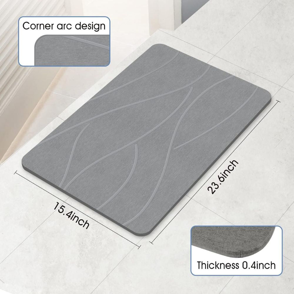 WellPro™ Stone Bath Mat – Diatomaceous Earth Quick-Dry Non-Slip Mat for Bathroom & Shower