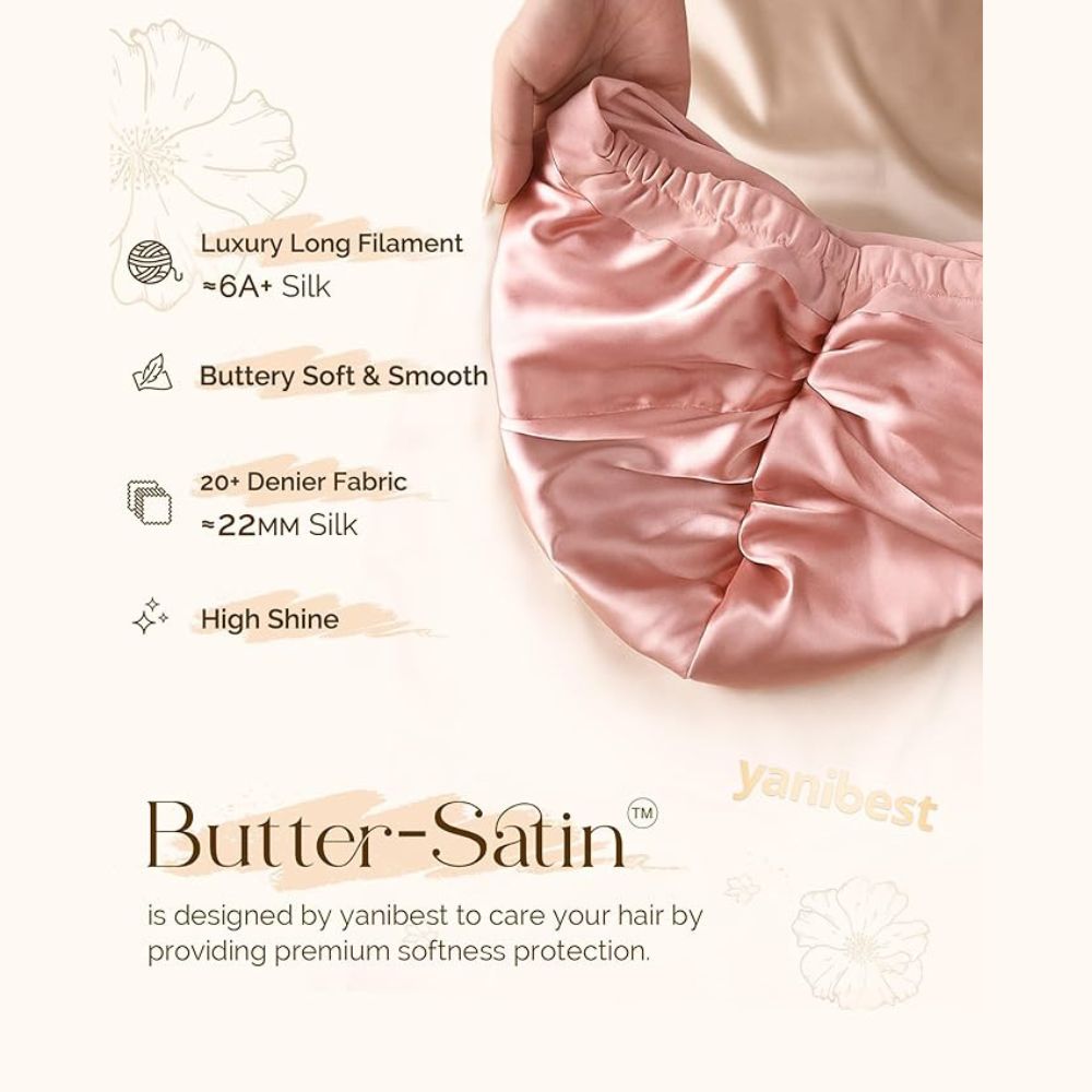 WellPro™ Satin Lined Hair Bonnet – Silk Turban Sleep Cap for Women, Chemo Headwear & Hair Wrap for Natural Curly Hair