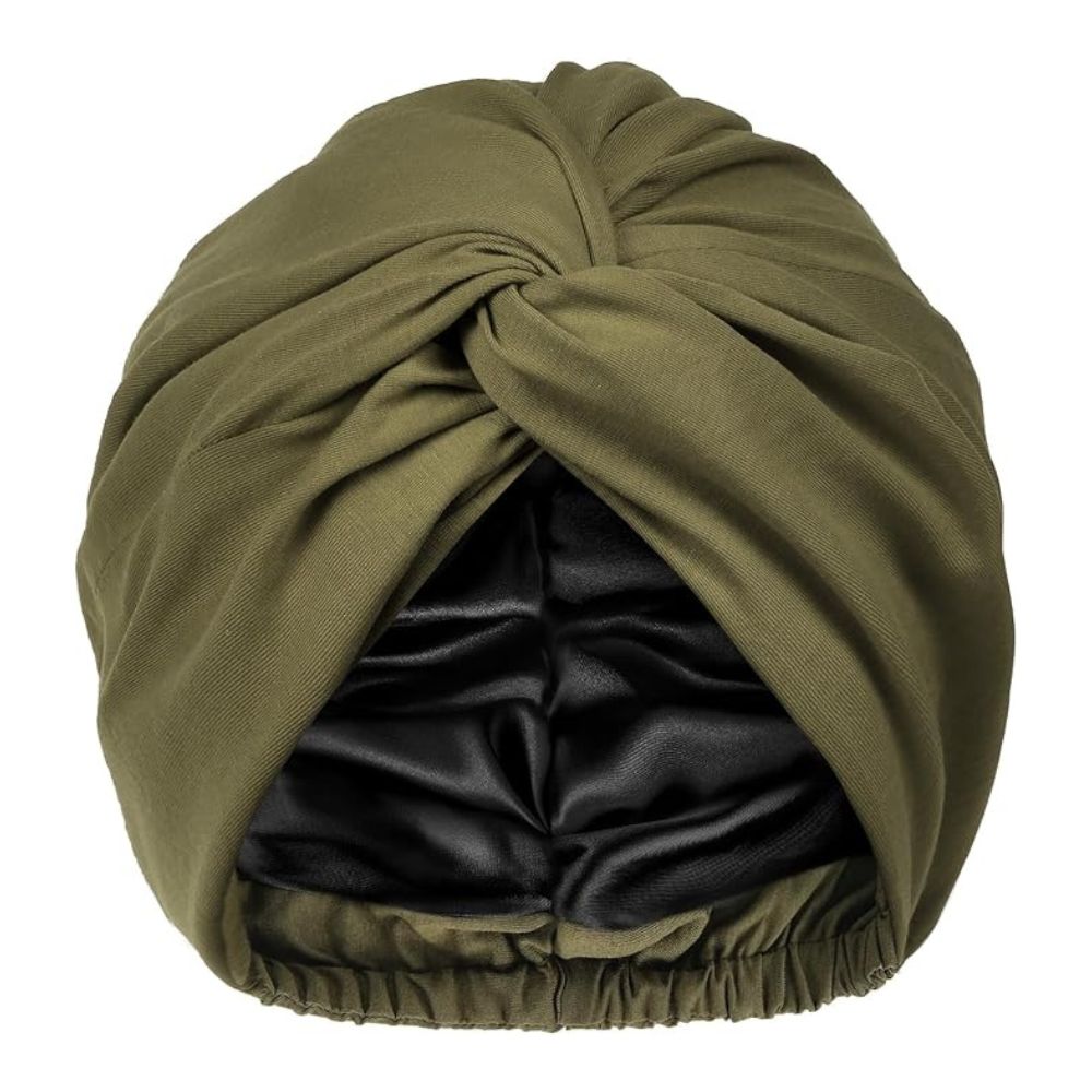 WellPro™ Satin Lined Hair Bonnet – Silk Turban Sleep Cap for Women, Chemo Headwear & Hair Wrap for Natural Curly Hair