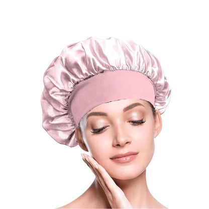 WellPro™ Satin Bonnet for Sleeping – Silk Night Cap with Wide Elastic Band for Long and Curly Hair