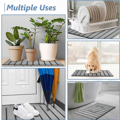 WellPro™ Foldable Stone Bath Mat – Quick-Dry Diatomaceous Earth Non-Slip Mat for Bathroom