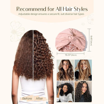 WellPro™ Satin Lined Hair Bonnet – Silk Turban Sleep Cap for Women, Chemo Headwear & Hair Wrap for Natural Curly Hair