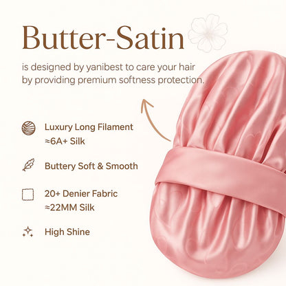 WellPro™ Adjustable Satin Bonnet for Sleeping – Double Layer Silk Sleep Cap with Tie Band for Women