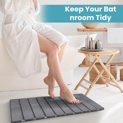 WellPro™ Foldable Stone Bath Mat – Super Absorbent Diatomaceous Earth Non-Slip Quick Dry Mat