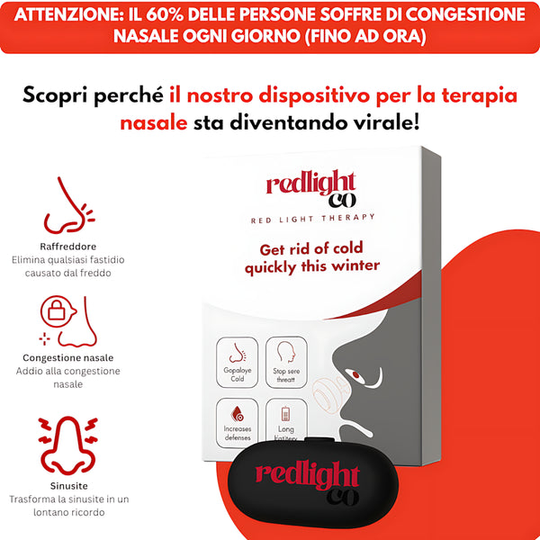 Redlightco Dispositivo Nasale a LED – Terapia della Luce per il Benessere Quotidiano