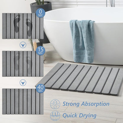 WellPro™ Foldable Stone Bath Mat – Quick-Dry Diatomaceous Earth Non-Slip Mat for Bathroom
