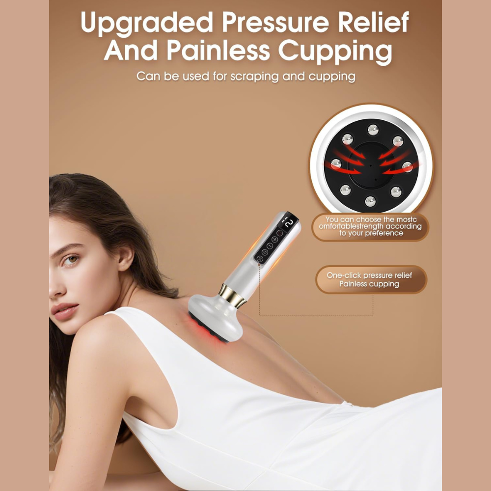 Massaggiatore Anticellulite – Dispositivo Elettrico Gua Sha Regolabile a 12 Livelli con Terapia Vacuum