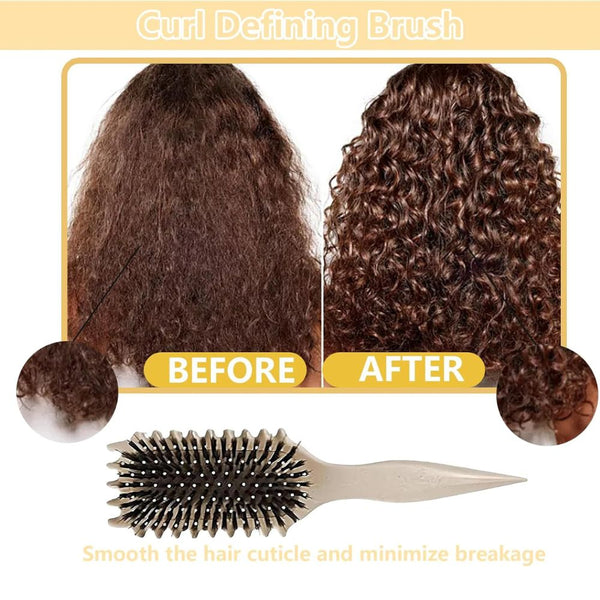 WellPro™ Curl Defining Brush – Detangling & Styling Brush for Curly Hair, Anti-Pull Design for Men & Women