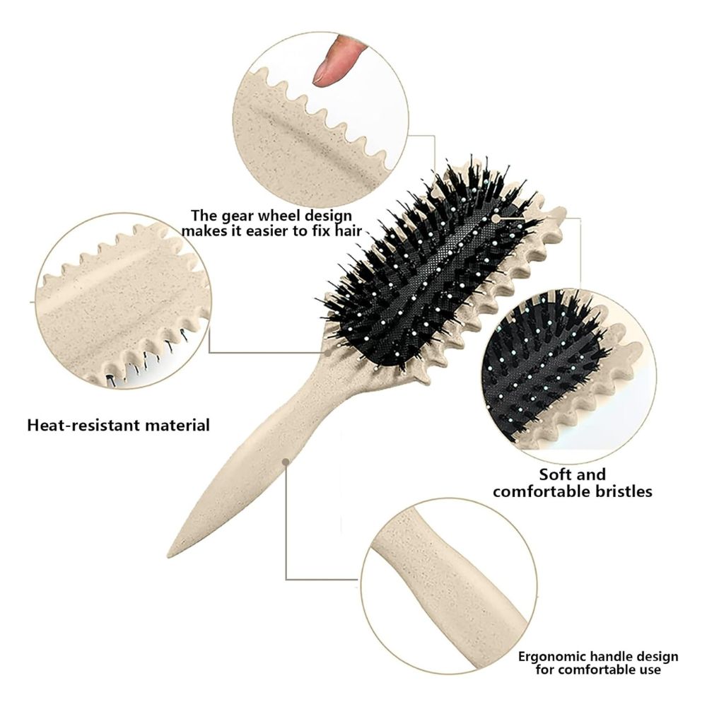 WellPro™ Curl Defining Brush – Detangling & Styling Brush for Curly Hair, Anti-Pull Design for Men & Women