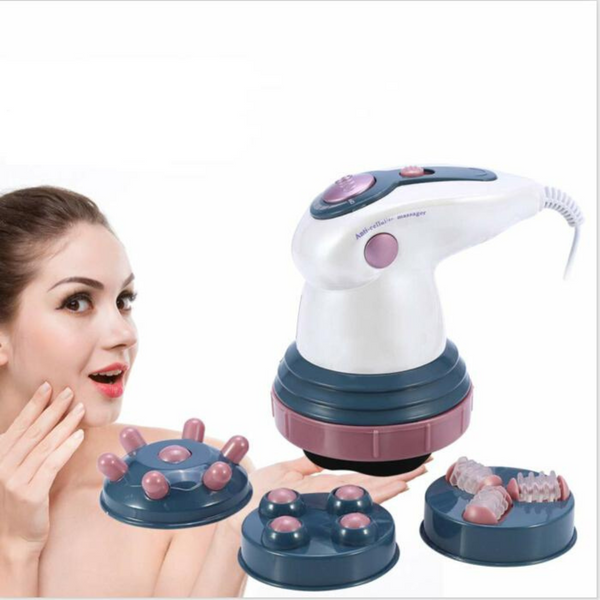 Massaggiatore Anticellulite Professionale – Con Riscaldamento a Infrarossi e 5 Testine Intercambiabili per Gambe, Glutei, Addome e Braccia