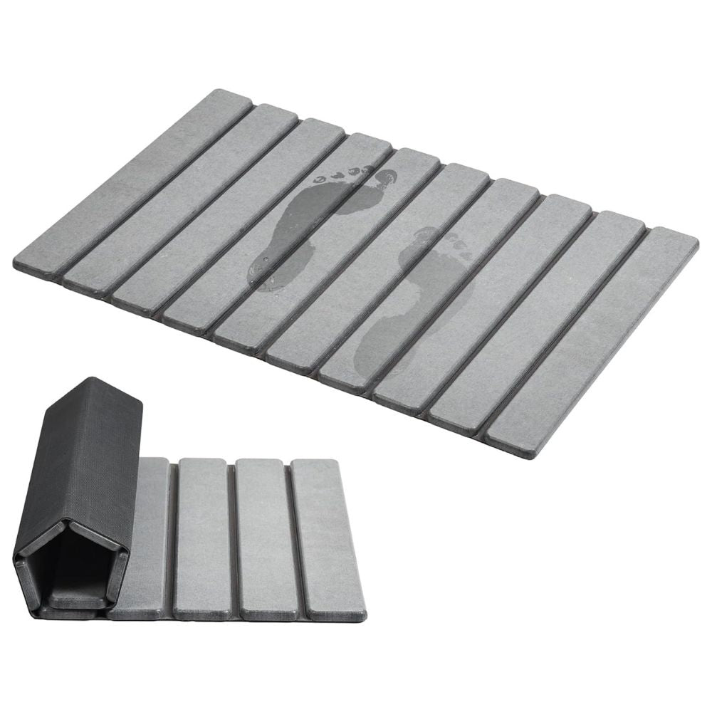 WellPro™ Foldable Stone Bath Mat – Quick-Dry Diatomaceous Earth Non-Slip Mat for Bathroom