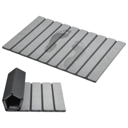 WellPro™ Foldable Stone Bath Mat – Quick-Dry Diatomaceous Earth Non-Slip Mat for Bathroom
