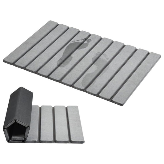 WellPro™ Foldable Stone Bath Mat – Quick-Dry Diatomaceous Earth Non-Slip Mat for Bathroom