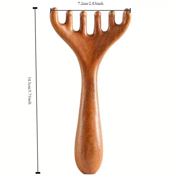 Pettine Massaggiante in Legno di Sandalo Naturale per Capelli e Cuoio Capelluto – Spazzola Districante Antistatica in Legno